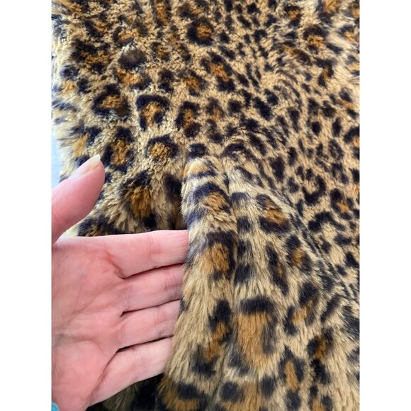 Lucky Brand Faux Fur Leopard Print Jacket w/ Hood XS - Picture 7 of 13